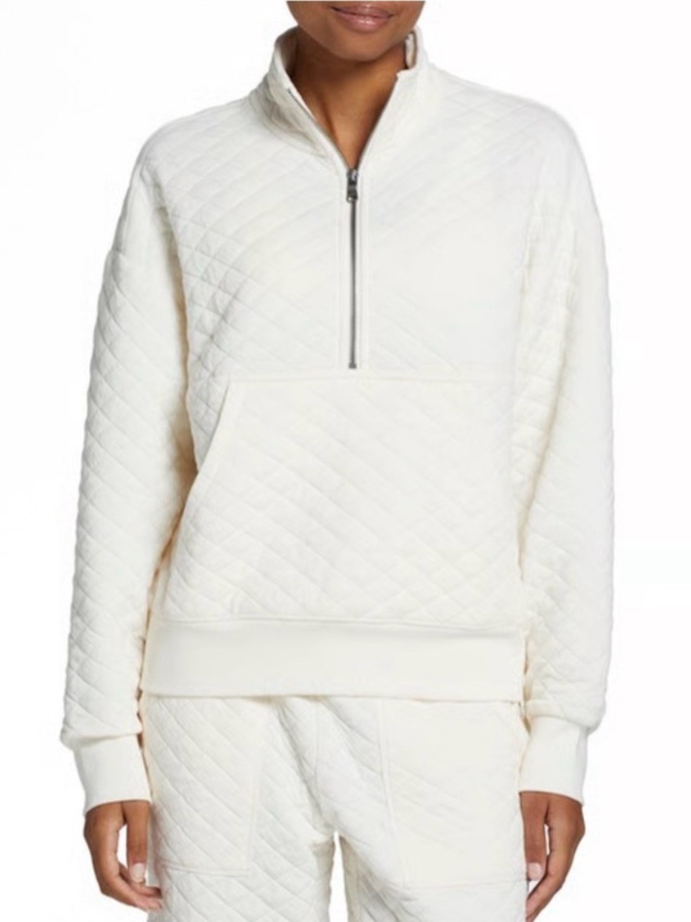 DSG Quilted Half-Zip Sweatshirt - Cream